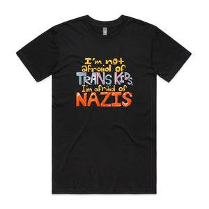 Afraid Of Nazis Tee by Lonely Kids Club. All clothing from our T-shirts to our shorts and hoodies are ethically made, and printed packed and shipped from Sydney.