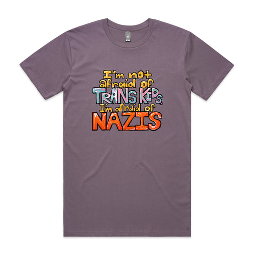 Afraid Of Nazis Tee by Lonely Kids Club. All clothing from our T-shirts to our shorts and hoodies are ethically made, and printed packed and shipped from Sydney.