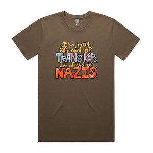 Afraid Of Nazis Tee by Lonely Kids Club. All clothing from our T-shirts to our shorts and hoodies are ethically made, and printed packed and shipped from Sydney.