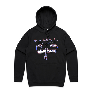 Air Hurts Hoodie by Lonely Kids Club. All clothing from our T-shirts to our shorts and hoodies are ethically made, and printed packed and shipped from Sydney.