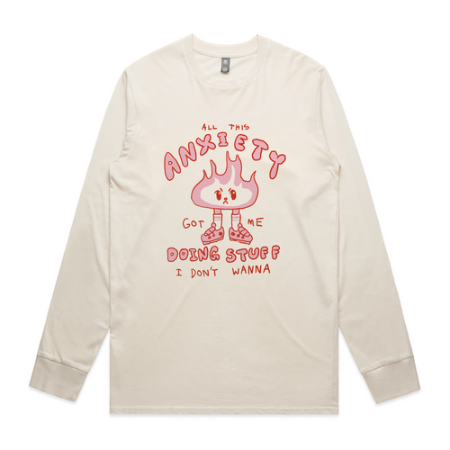 All This Anxiety Tee by Lonely Kids Club. All clothing from our T-shirts to our shorts and hoodies are ethically made, and printed packed and shipped from Sydney.