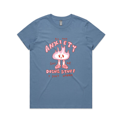 All This Anxiety Tee by Lonely Kids Club. All clothing from our T-shirts to our shorts and hoodies are ethically made, and printed packed and shipped from Sydney.