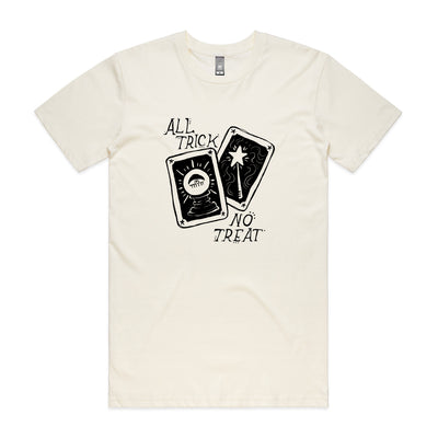 All Trick No Treat Tee by Lonely Kids Club. All clothing from our T-shirts to our shorts and hoodies are ethically made, and printed packed and shipped from Sydney.