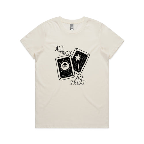 All Trick No Treat Tee by Lonely Kids Club. All clothing from our T-shirts to our shorts and hoodies are ethically made, and printed packed and shipped from Sydney.