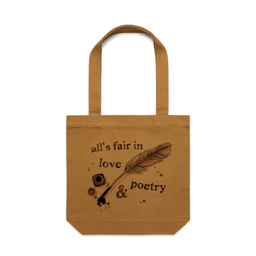 All's Fair Tote by Lonely Kids Club. All clothing from our T-shirts to our shorts and hoodies are ethically made, and printed packed and shipped from Sydney.