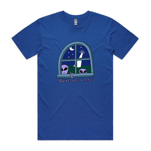 You're Not Alone Tee by Lonely Kids Club. All clothing from our T-shirts to our shorts and hoodies are ethically made, and printed packed and shipped from Sydney.