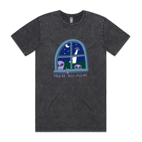 You're Not Alone Tee by Lonely Kids Club. All clothing from our T-shirts to our shorts and hoodies are ethically made, and printed packed and shipped from Sydney.