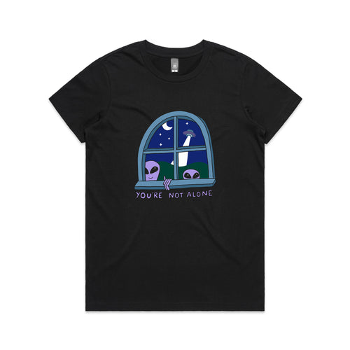 You're Not Alone Tee by Lonely Kids Club. All clothing from our T-shirts to our shorts and hoodies are ethically made, and printed packed and shipped from Sydney.