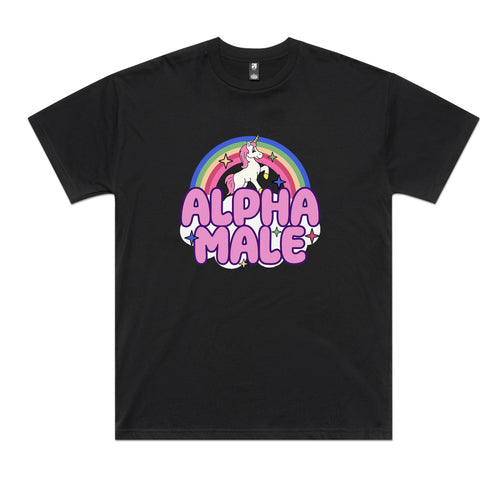 Alpha Male Tee by Lonely Kids Club. All clothing from our T-shirts to our shorts and hoodies are ethically made, and printed packed and shipped from Sydney.