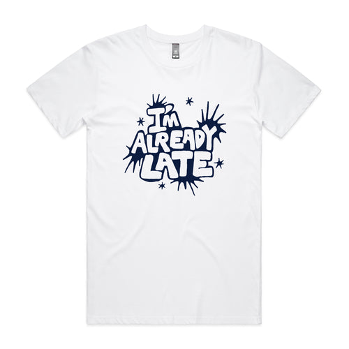 Already Late Tee by Lonely Kids Club. All clothing from our T-shirts to our shorts and hoodies are ethically made, and printed packed and shipped from Sydney.