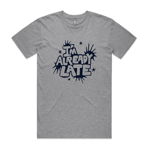 Already Late Tee by Lonely Kids Club. All clothing from our T-shirts to our shorts and hoodies are ethically made, and printed packed and shipped from Sydney.