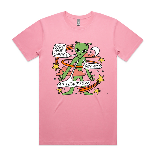 Also Attention Tee by Lonely Kids Club. All clothing from our T-shirts to our shorts and hoodies are ethically made, and printed packed and shipped from Sydney.