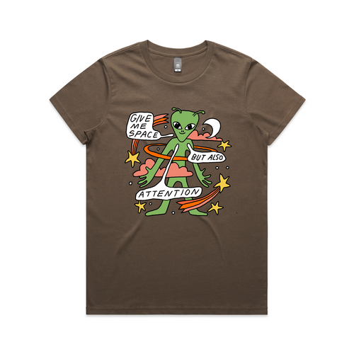 Also Attention Tee by Lonely Kids Club. All clothing from our T-shirts to our shorts and hoodies are ethically made, and printed packed and shipped from Sydney.