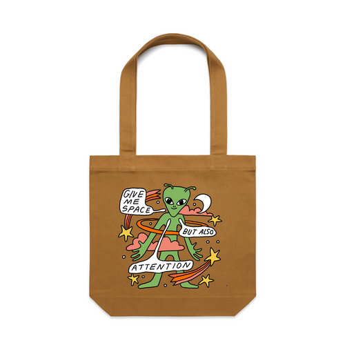 Also Attention Tote by Lonely Kids Club. All clothing from our T-shirts to our shorts and hoodies are ethically made, and printed packed and shipped from Sydney.