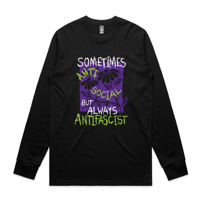 Always Antifascist Tee by Lonely Kids Club. All clothing from our T-shirts to our shorts and hoodies are ethically made, and printed packed and shipped from Sydney.