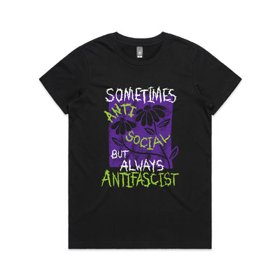 Always Antifascist Tee by Lonely Kids Club. All clothing from our T-shirts to our shorts and hoodies are ethically made, and printed packed and shipped from Sydney.