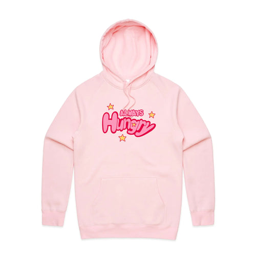 Always Hungry Hoodie by Lonely Kids Club. All clothing from our T-shirts to our shorts and hoodies are ethically made, and printed packed and shipped from Sydney.