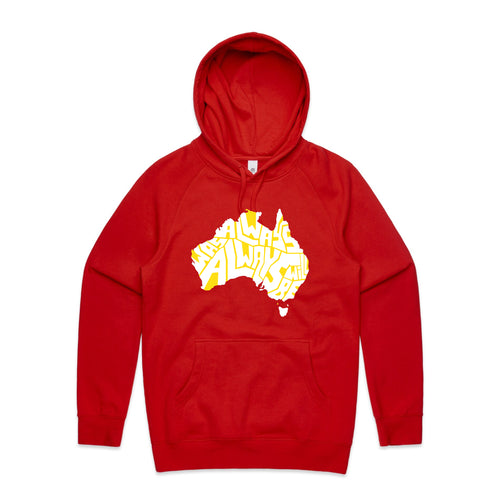 Always Was Charity Hoodie by Lonely Kids Club. All clothing from our T-shirts to our shorts and hoodies are ethically made, and printed packed and shipped from Sydney.