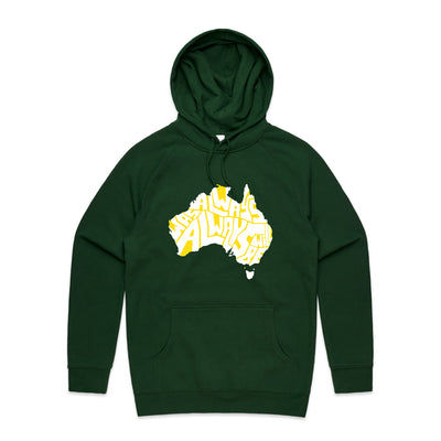 Always Was Charity Hoodie by Lonely Kids Club. All clothing from our T-shirts to our shorts and hoodies are ethically made, and printed packed and shipped from Sydney.