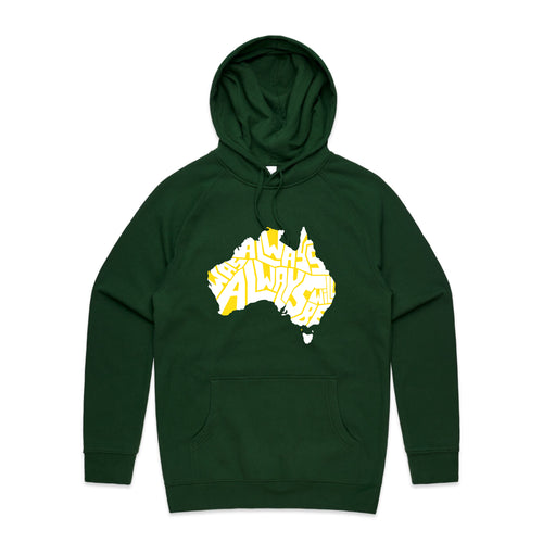 Always Was Charity Hoodie by Lonely Kids Club. All clothing from our T-shirts to our shorts and hoodies are ethically made, and printed packed and shipped from Sydney.