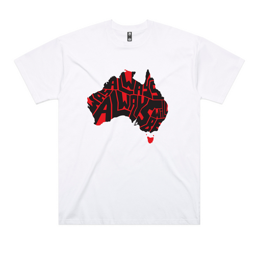 Always Was Charity Tee by Lonely Kids Club. All clothing from our T-shirts to our shorts and hoodies are ethically made, and printed packed and shipped from Sydney.