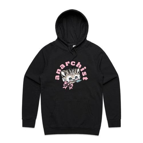 Anarchist Hoodie by Lonely Kids Club. All clothing from our T-shirts to our shorts and hoodies are ethically made, and printed packed and shipped from Sydney.