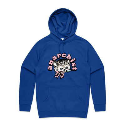 Anarchist Hoodie by Lonely Kids Club. All clothing from our T-shirts to our shorts and hoodies are ethically made, and printed packed and shipped from Sydney.