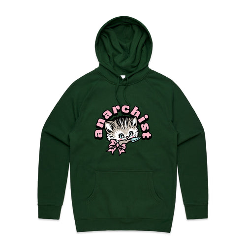 Anarchist Hoodie by Lonely Kids Club. All clothing from our T-shirts to our shorts and hoodies are ethically made, and printed packed and shipped from Sydney.