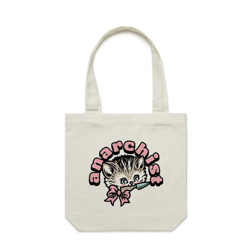 Anarchist Tote by Lonely Kids Club. All clothing from our T-shirts to our shorts and hoodies are ethically made, and printed packed and shipped from Sydney.