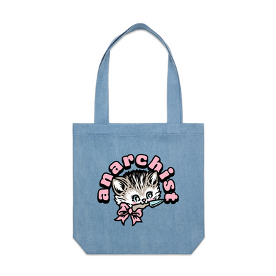 Anarchist Tote by Lonely Kids Club. All clothing from our T-shirts to our shorts and hoodies are ethically made, and printed packed and shipped from Sydney.