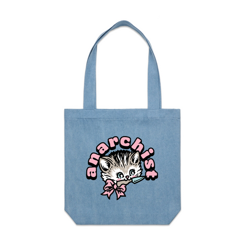 Anarchist Tote by Lonely Kids Club. All clothing from our T-shirts to our shorts and hoodies are ethically made, and printed packed and shipped from Sydney.
