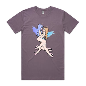 Angels Tee by Lonely Kids Club. All clothing from our T-shirts to our shorts and hoodies are ethically made, and printed packed and shipped from Sydney.