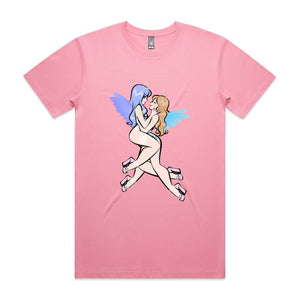 Angels Tee by Lonely Kids Club. All clothing from our T-shirts to our shorts and hoodies are ethically made, and printed packed and shipped from Sydney.