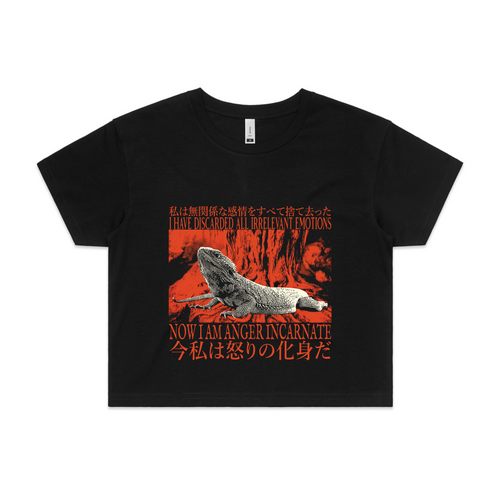 Anger Incarnate Tee by Lonely Kids Club. All clothing from our T-shirts to our shorts and hoodies are ethically made, and printed packed and shipped from Sydney.