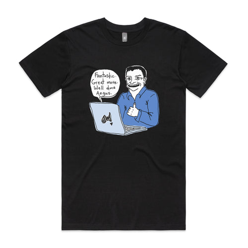 Well Done Angus Tee by Lonely Kids Club. All clothing from our T-shirts to our shorts and hoodies are ethically made, and printed packed and shipped from Sydney.