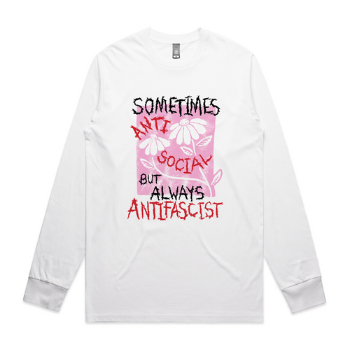 Always Antifascist Tee by Lonely Kids Club. All clothing from our T-shirts to our shorts and hoodies are ethically made, and printed packed and shipped from Sydney.