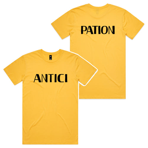 Anticipation Tee by Lonely Kids Club. All clothing from our T-shirts to our shorts and hoodies are ethically made, and printed packed and shipped from Sydney.