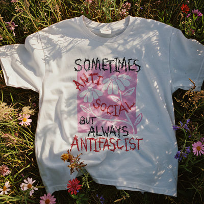 Always Antifascist Oversized Tee by Lonely Kids Club. All clothing from our T-shirts to our shorts and hoodies are ethically made, and printed packed and shipped from Sydney.