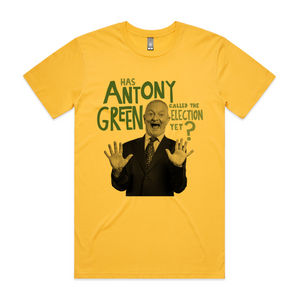 Antony Green TShirt by Lonely Kids Club. Designed, printed and packed from Sydney. Has Antony Green called the election yet? You can wear this shirt when you find out. 