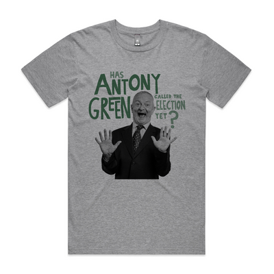 Antony Green T-Shirt by Lonely Kids Club. Designed, printed and packed from Sydney. Ethically made with 100% premium cotton. Has Antony Green called the election yet? Perfect shirt to wear when you find out. 