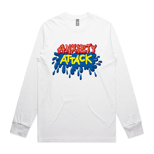 Anxiety Attack Tee by Lonely Kids Club. All clothing from our T-shirts to our shorts and hoodies are ethically made, and printed packed and shipped from Sydney.