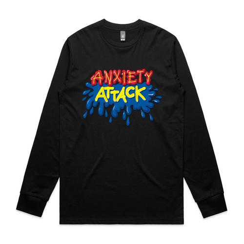 Anxiety Attack Tee by Lonely Kids Club. All clothing from our T-shirts to our shorts and hoodies are ethically made, and printed packed and shipped from Sydney.