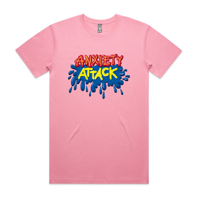 Anxiety Attack Tee by Lonely Kids Club. All clothing from our T-shirts to our shorts and hoodies are ethically made, and printed packed and shipped from Sydney.