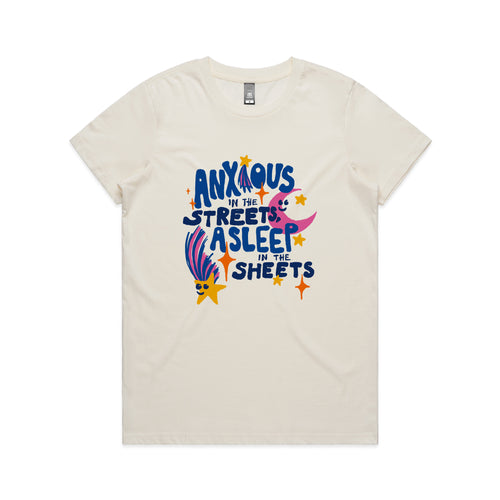 Anxious In The Streets Tee by Lonely Kids Club. All clothing from our T-shirts to our shorts and hoodies are ethically made, and printed packed and shipped from Sydney.