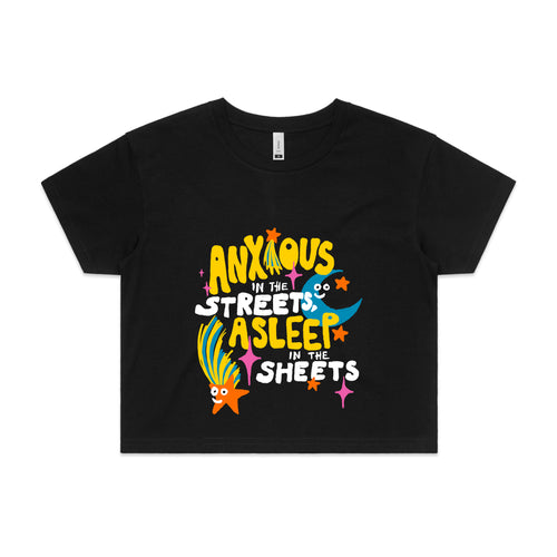 Anxious In The Streets Tee by Lonely Kids Club. All clothing from our T-shirts to our shorts and hoodies are ethically made, and printed packed and shipped from Sydney.