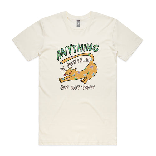 Anything Is Possible Tee by Lonely Kids Club. All clothing from our T-shirts to our shorts and hoodies are ethically made, and printed packed and shipped from Sydney.