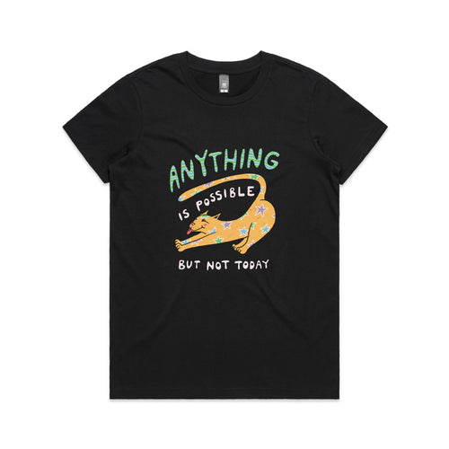 Anything Is Possible Tee by Lonely Kids Club. All clothing from our T-shirts to our shorts and hoodies are ethically made, and printed packed and shipped from Sydney.
