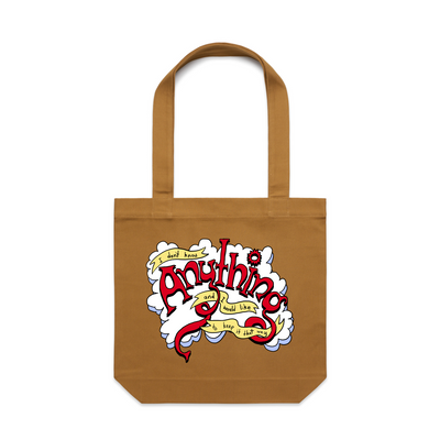Don't Know Anything Tote by Lonely Kids Club. All clothing from our T-shirts to our shorts and hoodies are ethically made, and printed packed and shipped from Sydney.