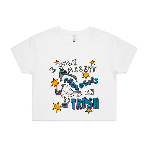 Apologies In Trash Tee by Lonely Kids Club. All clothing from our T-shirts to our shorts and hoodies are ethically made, and printed packed and shipped from Sydney.