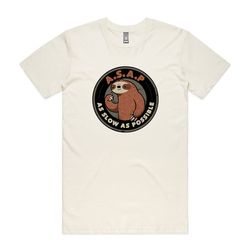As Slow As Possible Tee by Lonely Kids Club. All clothing from our T-shirts to our shorts and hoodies are ethically made, and printed packed and shipped from Sydney.